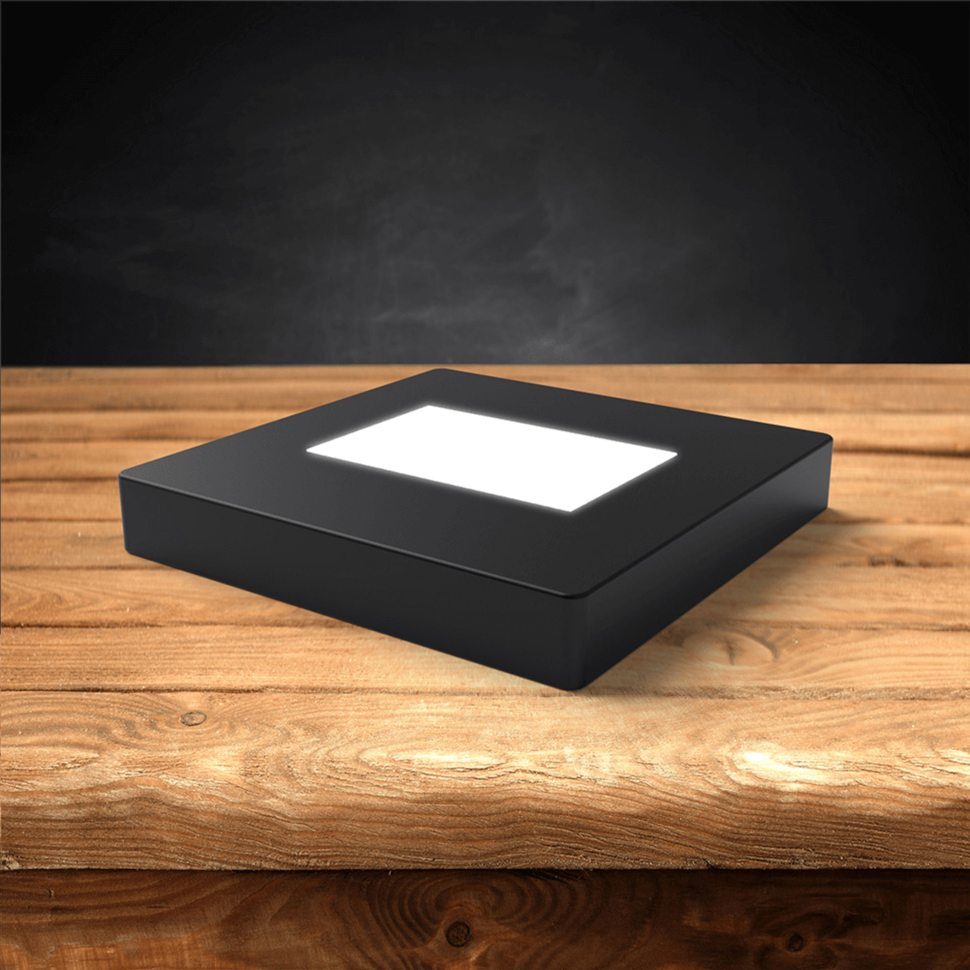 Base lumineuse LED en bois pour cristaux photo 3D.